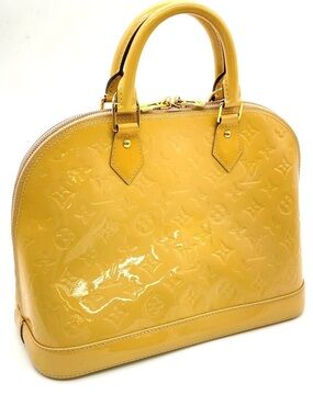 Louis Vuitton Yellow Vernis Alma Satchel